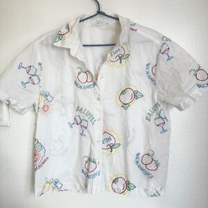 Women White Graphic Shirt